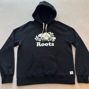 Roots Canada Organic Original Kanga Hoodie Large Black